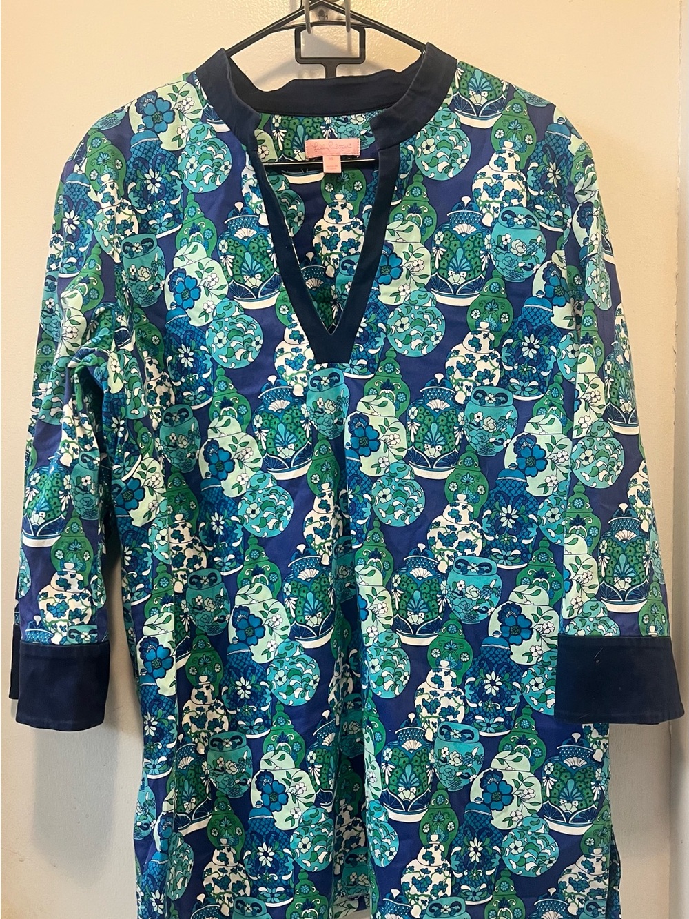 Lilly Pulitzer Blue and Green Printed Men’s Polo